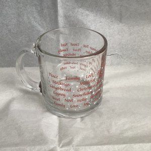 VNTG 1982 Anchor Hocking Clear Glass Holiday Mug